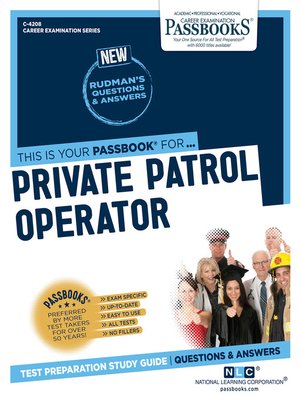 cover image of Private Patrol Operator
